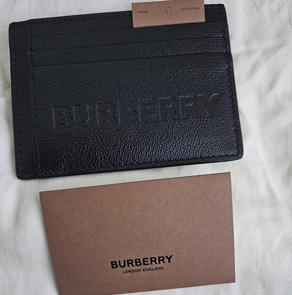 Burberry Black Leather Card Holder Dust Bag Included.